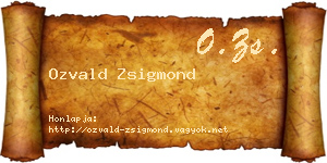 Ozvald Zsigmond névjegykártya